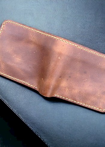 El Yapımı %100 Hakiki Deri Cüzdan - Görsel 2