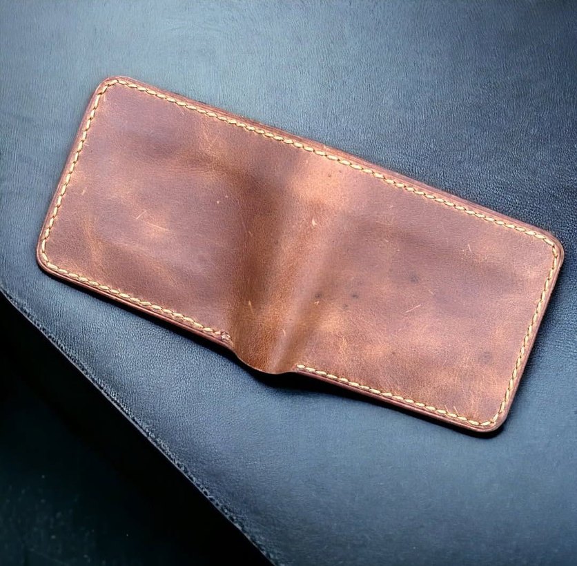 El Yapımı %100 Hakiki Deri Cüzdan - Görsel 2