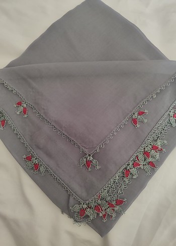 Gri Bohem Etnik İşlemeli iğne oyası yazma - Görsel 2