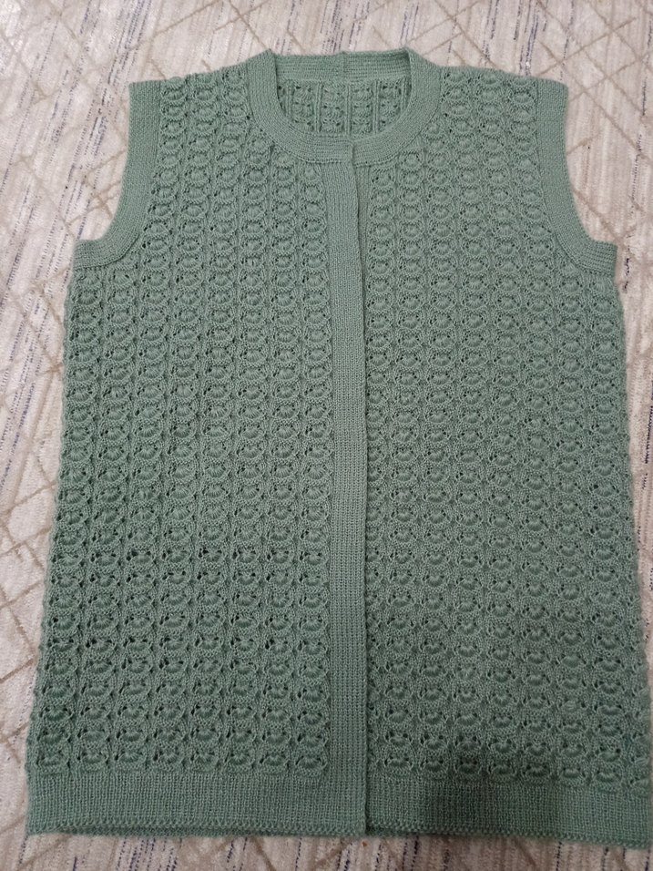 Yeşil Örgü Kadın Yelek - Görsel 3