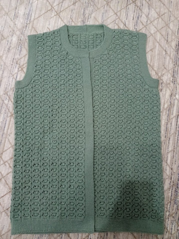 Yeşil Örgü Kadın Yelek - Görsel 2
