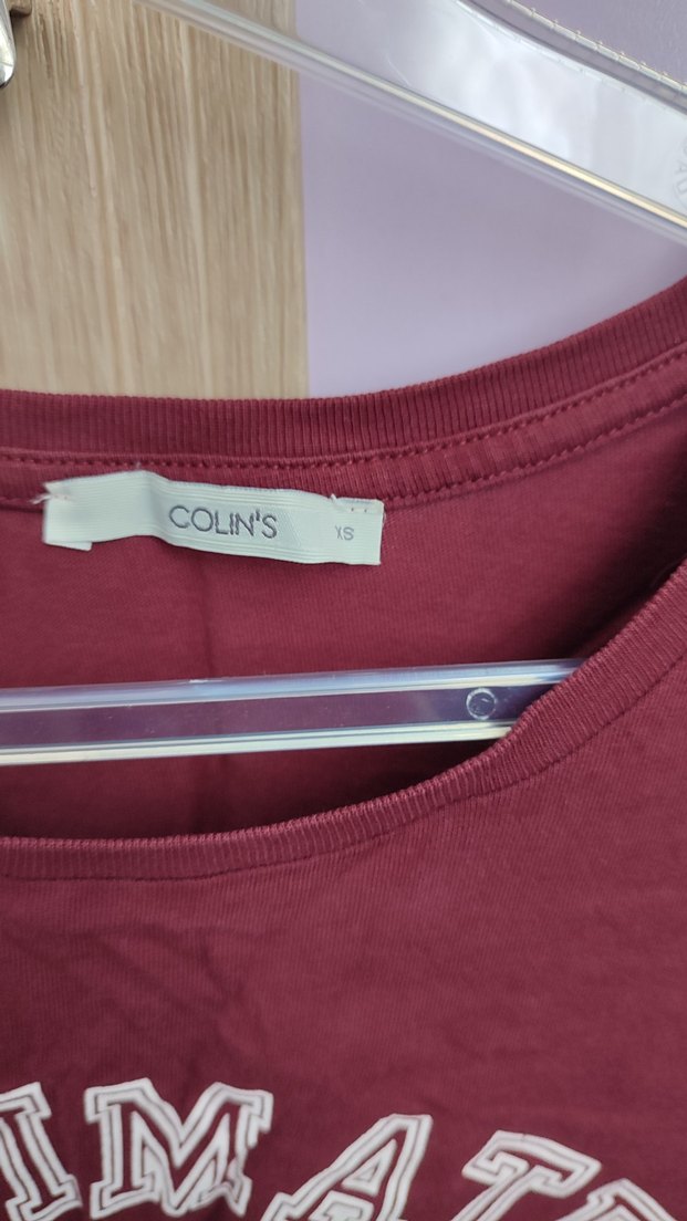 Colins Bordo Baskılı Kısa Kollu Kadın Tişört XS Beden - Görsel 2