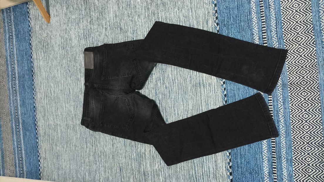 erkek siyah gri detaylı yırtmaçlı pantolon - Görsel 5