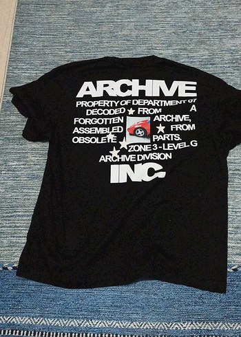 Siyah ARCHIVE Baskılı Erkek Tişört - Görsel 3