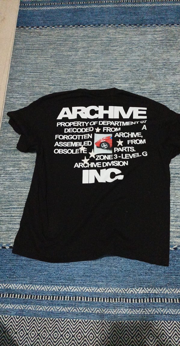 Siyah ARCHIVE Baskılı Erkek Tişört - Görsel 3
