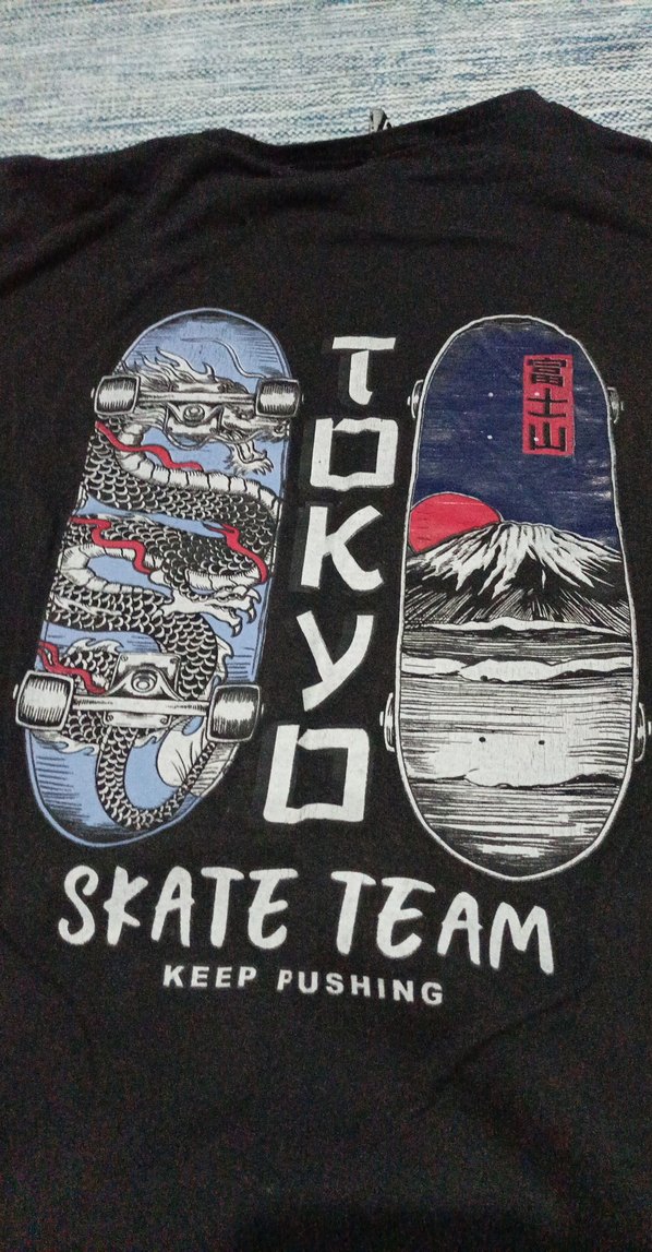 Siyah Baskılı Kısa Kollu Tişört - Görsel 4