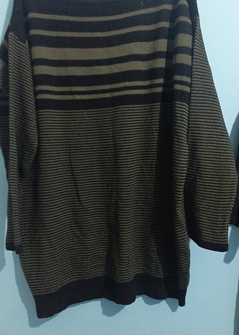 erkek Kahverengi Gri Triko Uzun Kollu Kazak - Görsel 2