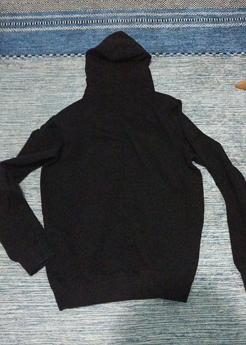 Siyah Kapüşonlu erkek Sweatshirt - Görsel 5