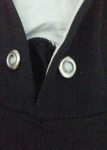 Siyah Kapüşonlu erkek Sweatshirt - Görsel 4