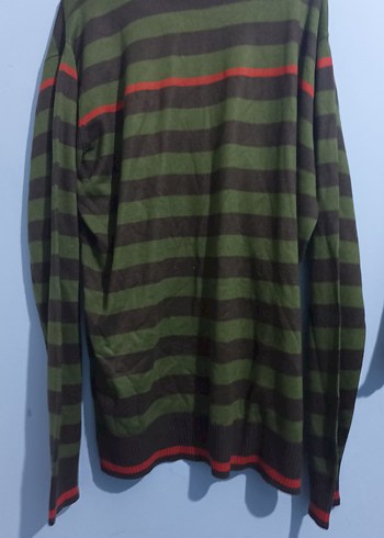 Erkek Kahverengi Çizgili Örgü Kazak - Görsel 2