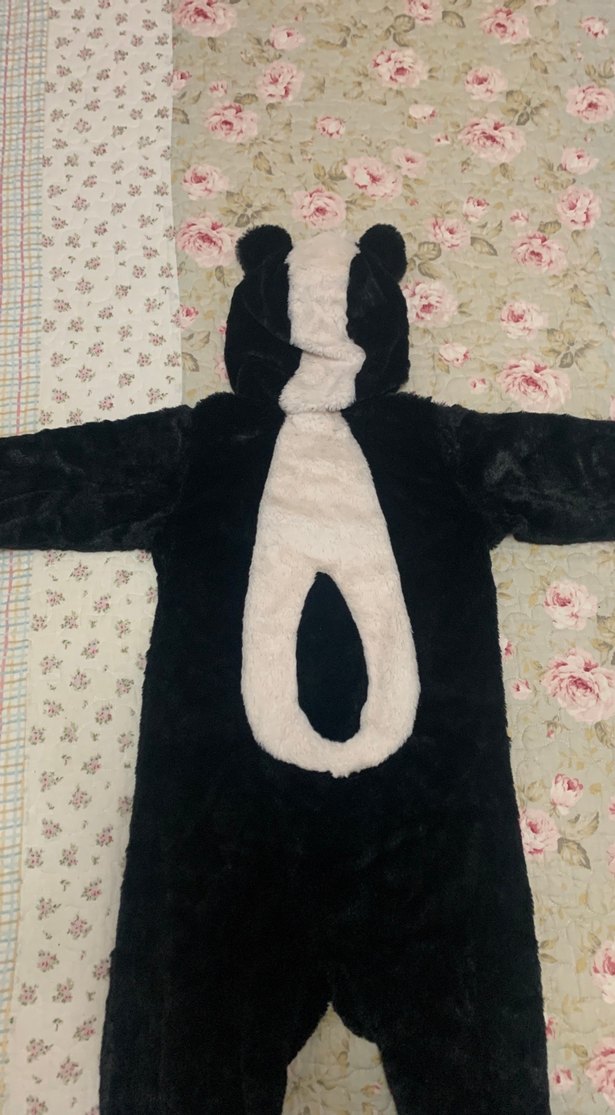 Kürk Detaylı Siyah panda Tulumu kostüm - Görsel 3