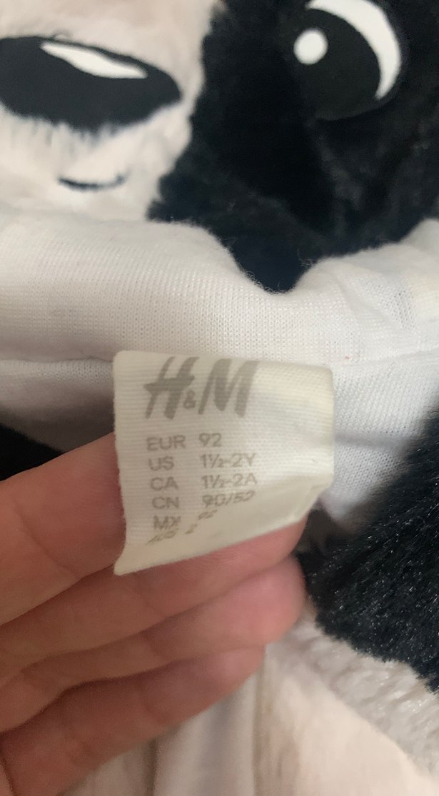 Kürk Detaylı Siyah panda Tulumu kostüm - Görsel 2