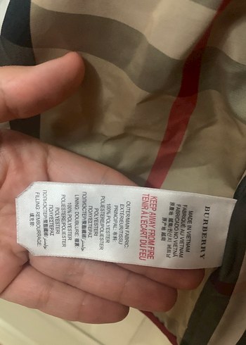 Kırmızı unisex burberry Çocuk Düğmeli mont - Görsel 3