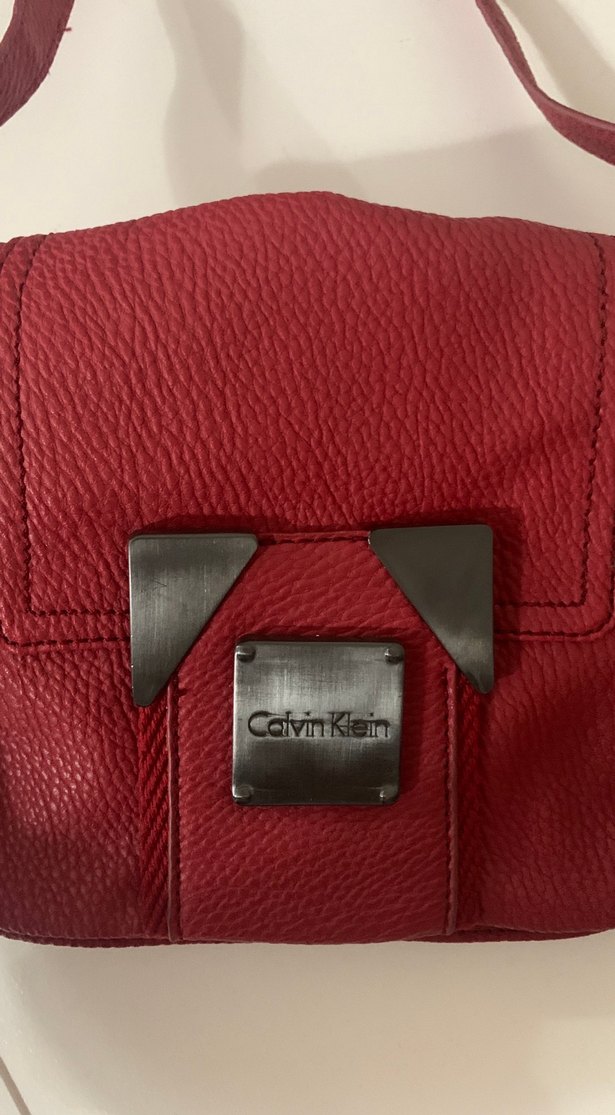 Calvin klein Kırmızı Deri Kadın Omuz Çantası - Görsel 2