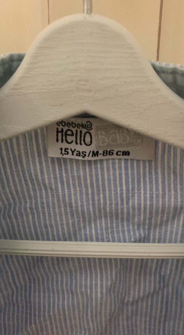 Mavi Erkek Çocuk Keten Uzun Kollu Gömlek - Görsel 2