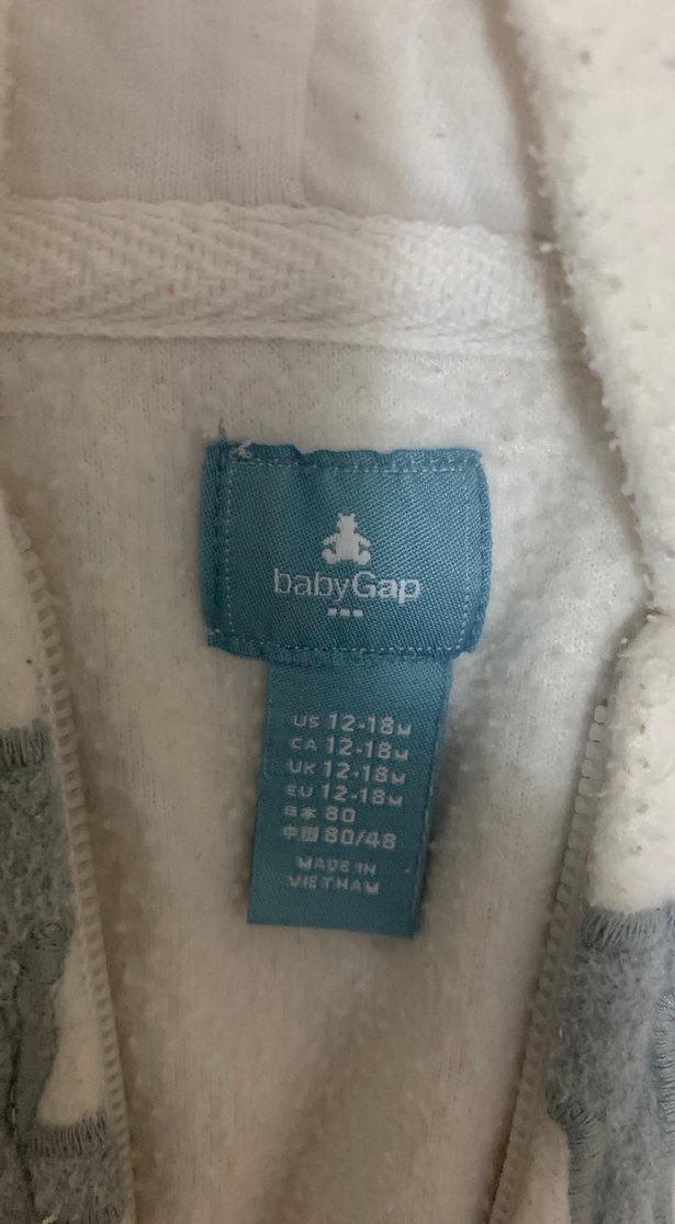 Gap unisex Çocuk Beyaz Kapüşonlu Fermuarlı Ceket polar - Görsel 2