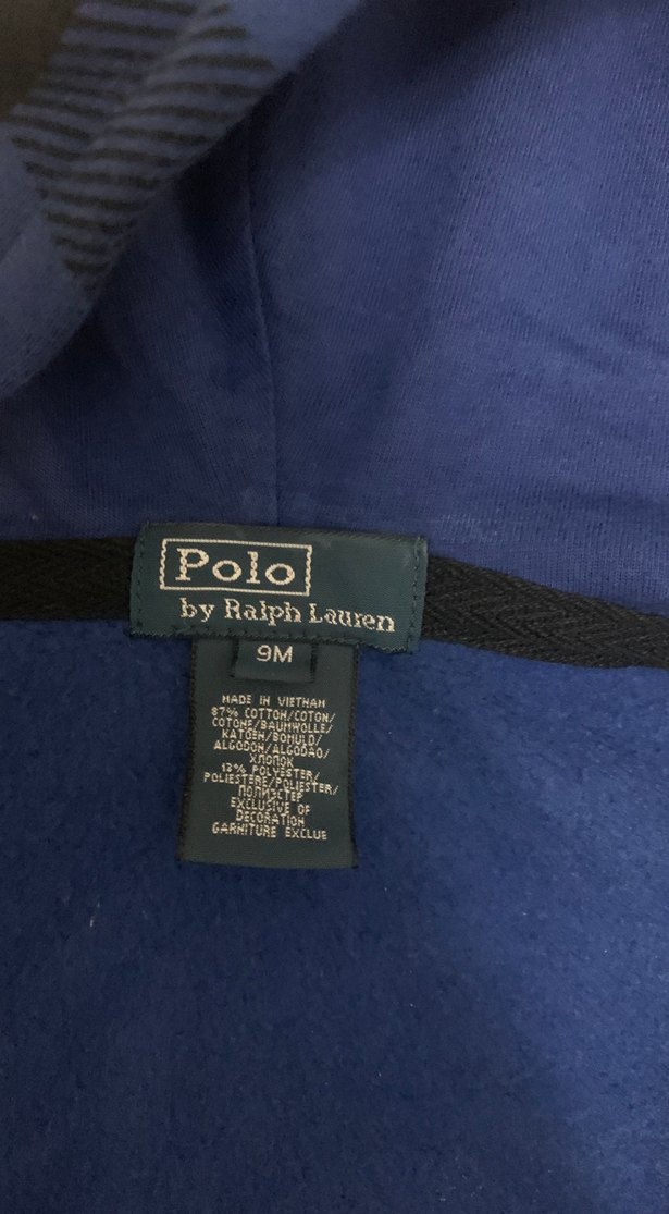 Ralph laurenErkek Çocuk Mavi Kareli Fermuarlı Ceket - Görsel 2