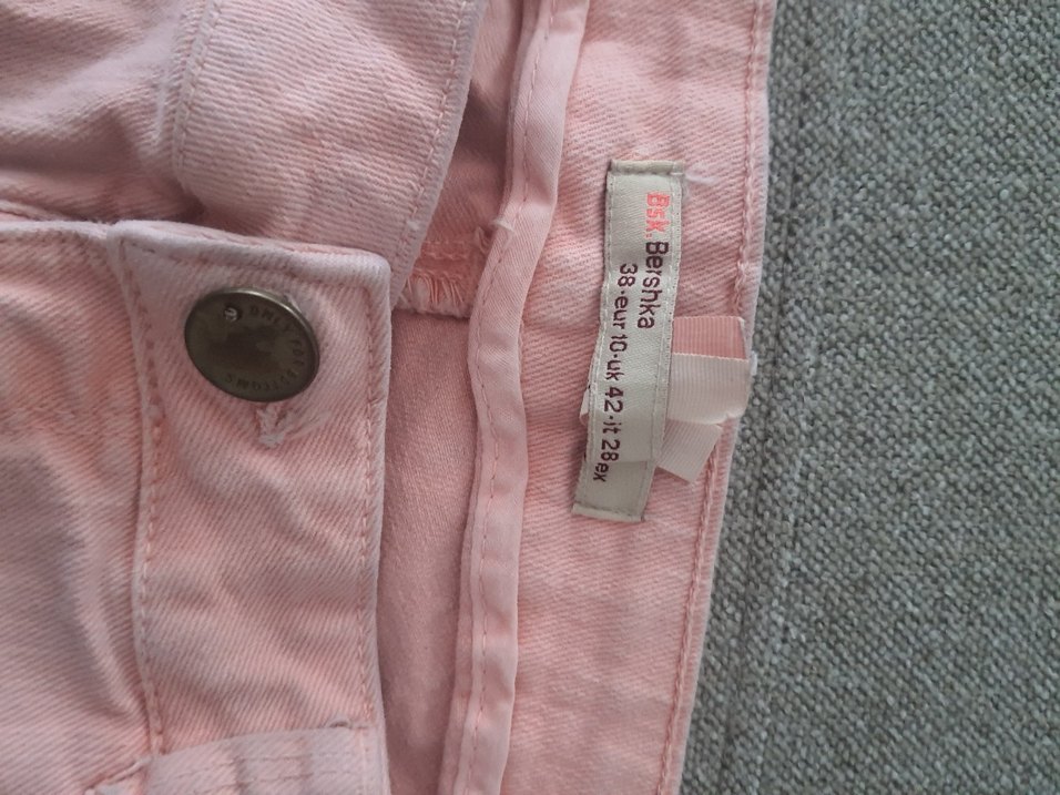 Düğmeli Pembe mini Şort - Görsel 3