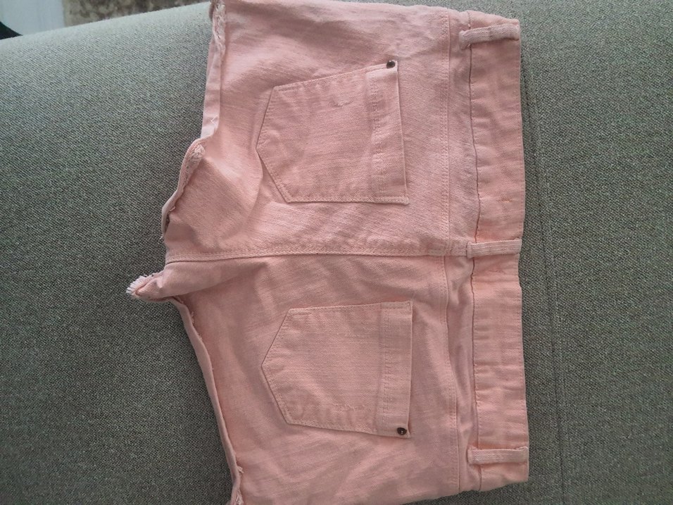 Düğmeli Pembe mini Şort - Görsel 2