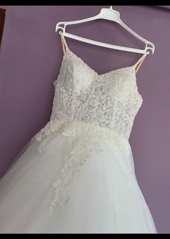 Beyaz özel tasarım prenses model  Gelinlik - Görsel 4