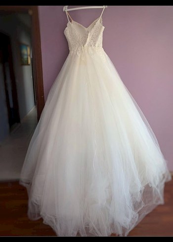 Beyaz özel tasarım prenses model  Gelinlik - Görsel 2