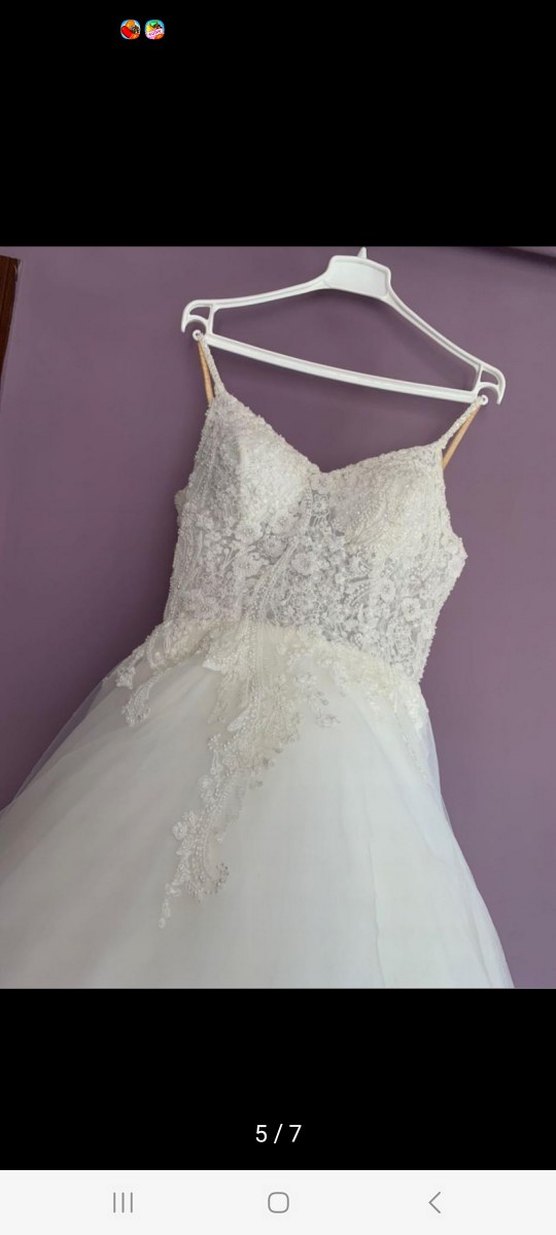 Beyaz özel tasarım prenses model  Gelinlik - Görsel 4