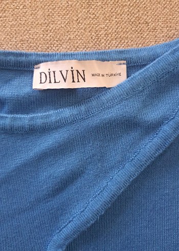 Mavi V Yaka Denim Kolsuz Crop Top - Görsel 2