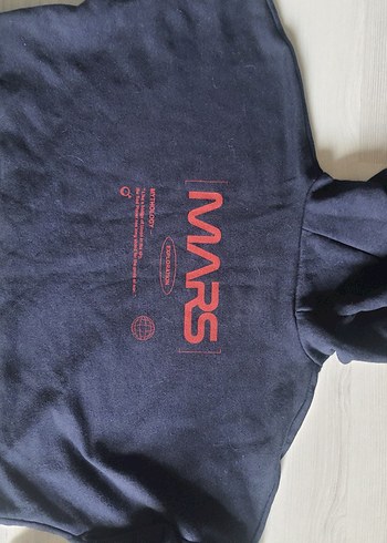 Gri Kadın crop Sweatshirt Kapüşonlu Rahat Kesim - Görsel 2