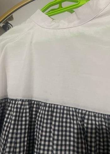 Ekose Desenli Uzun Kollu Salaş Bluzu - Görsel 2