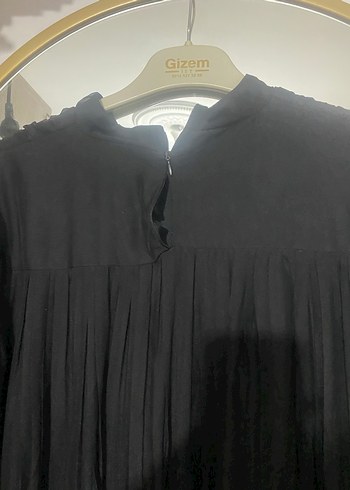 Siyah Uzun Drapeli Kadın Elbise - Görsel 3
