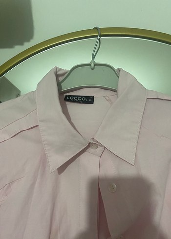 Pembe Uzun Kollu Keten Gömlek - Görsel 2