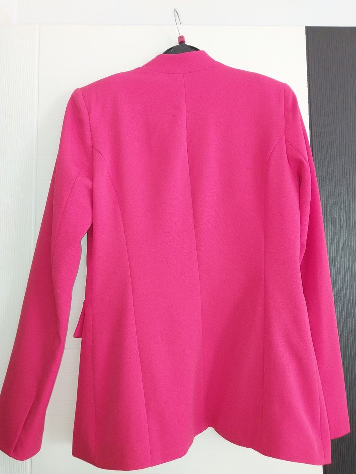 Pembe Kadın Ofis Blazeri, Normal Boy, Regular Fit - Görsel 3