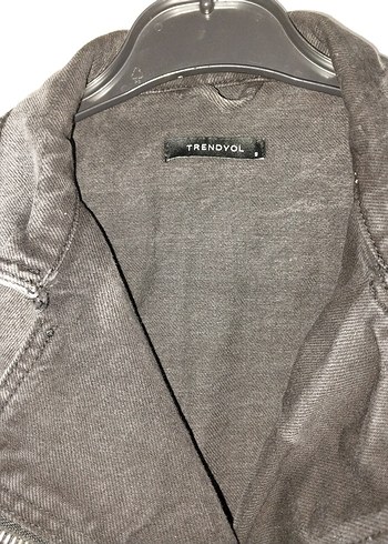 Gri Fermuarlı Kadın Denim Ceket - Görsel 2