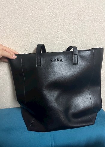 Zara Siyah Deri Kadin Canta
