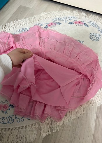 Pembe Fırfırlı Mini Etek - Görsel 3