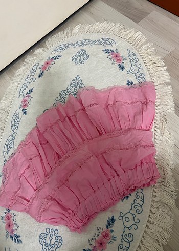 Pembe Fırfırlı Mini Etek - Görsel 4