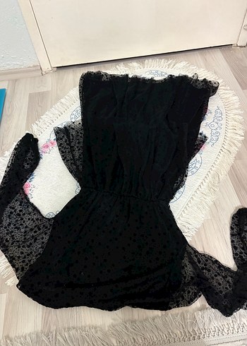 Dantel Detaylı Uzun Siyah Gotik Elbise - Görsel 3