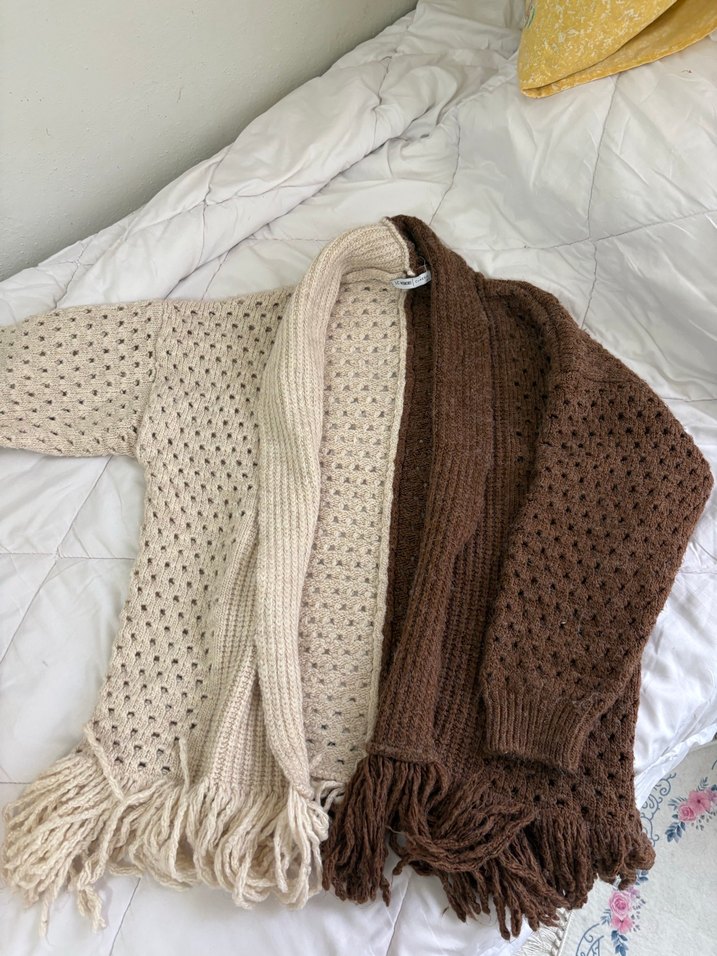 Kızlar için Bohem Tarzı Örgü Hırka - Görsel 2