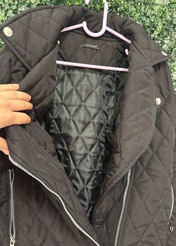 Siyah Fermuarlı Biker Kadın Ceket - Görsel 3