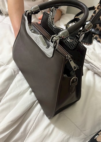 Klasik Modern Kahverengi Deri Kadın Çanta - Görsel 2