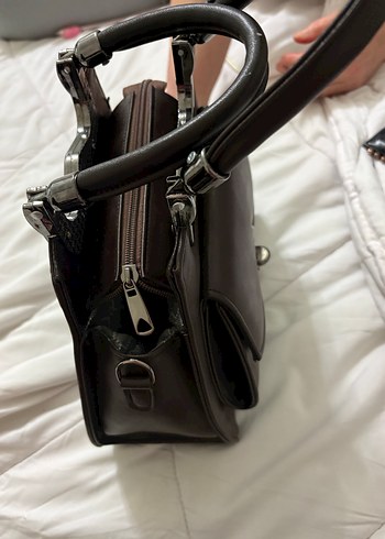 Klasik Modern Kahverengi Deri Kadın Çanta - Görsel 3