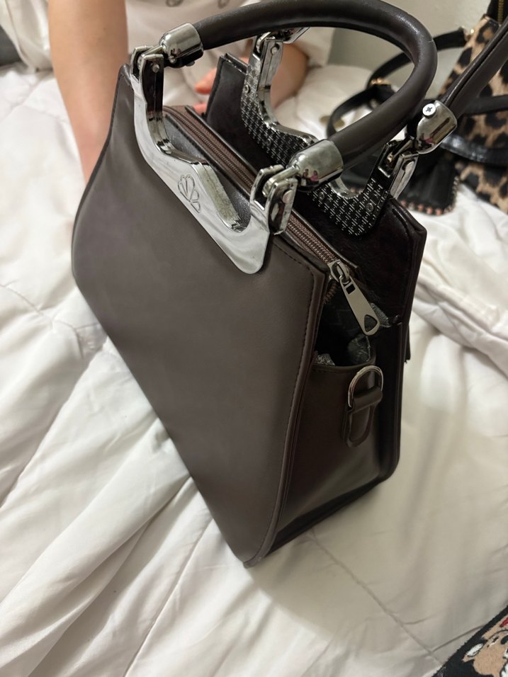 Klasik Modern Kahverengi Deri Kadın Çanta - Görsel 2