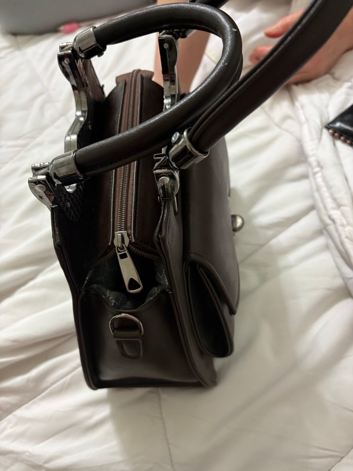 Klasik Modern Kahverengi Deri Kadın Çanta - Görsel 3