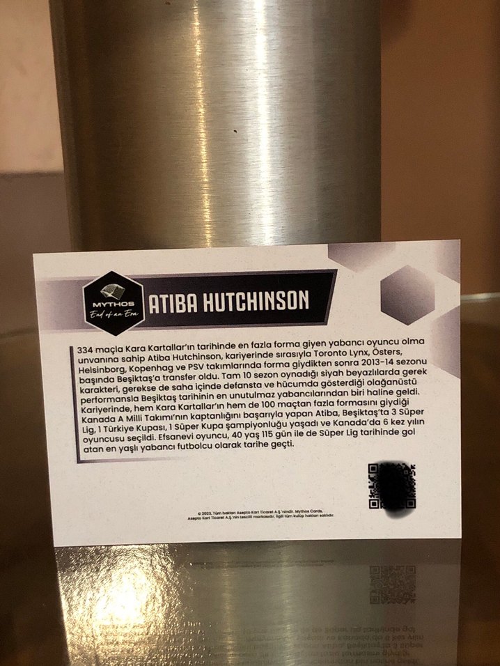 Atiba Hutchinson Beşiktaş Mythos kartı - Görsel 2