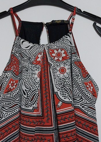 Çok Renkli Bohem Desenli Mini Elbise - Görsel 2