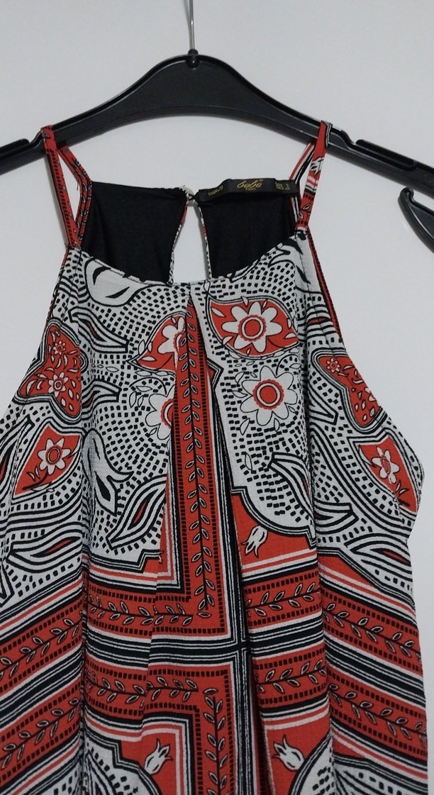 Çok Renkli Bohem Desenli Mini Elbise - Görsel 2