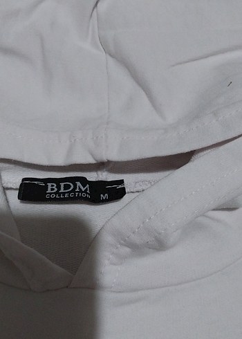 Beyaz Kapüşonlu Uzun Kollu Sweatshirt - Görsel 3