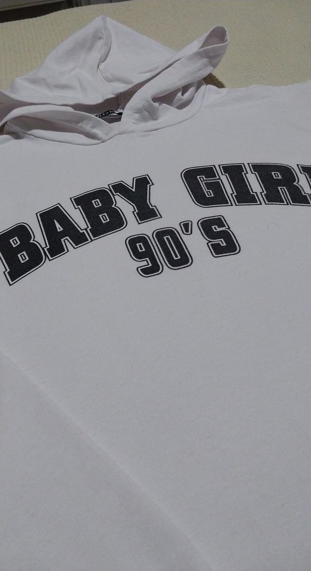 Beyaz Kapüşonlu Uzun Kollu Sweatshirt - Görsel 2