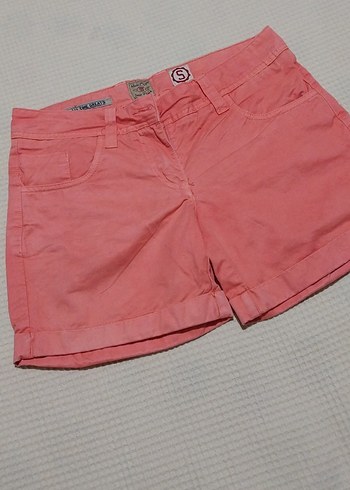 Kadın Turuncu Mini Pamuklu Şort - Görsel 4