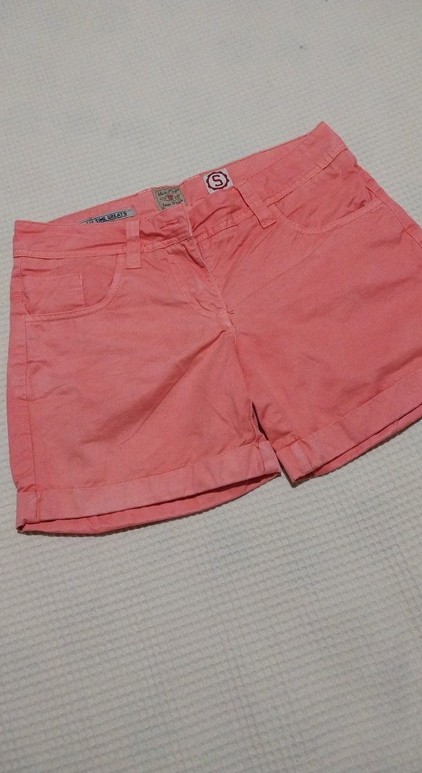 Kadın Turuncu Mini Pamuklu Şort - Görsel 4